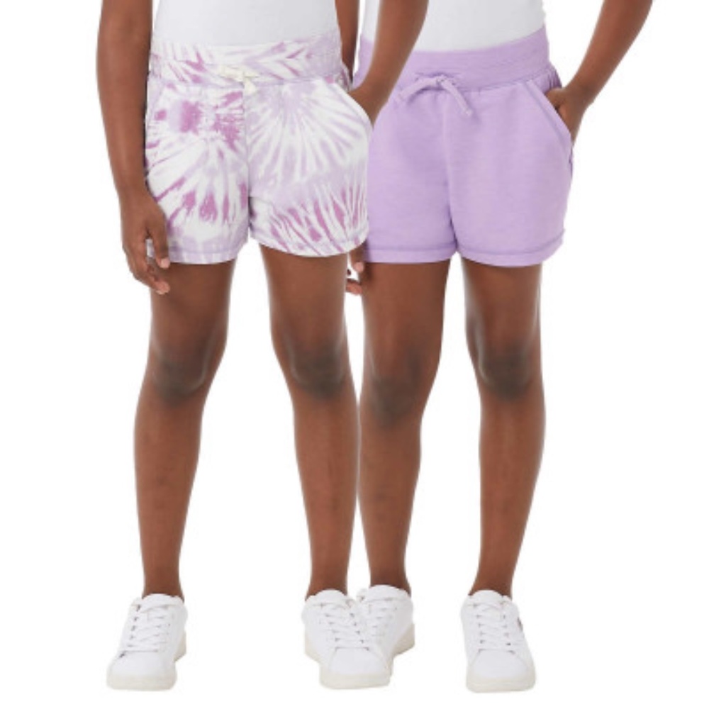 32 Degrees Cool 2-pack Purple Ultra Soft Shorts Lilac and Tie Dye